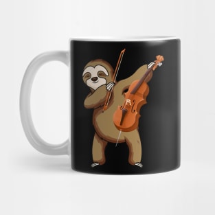 Vintage Retro Sloth Player Love Violin Musical instrument Mug